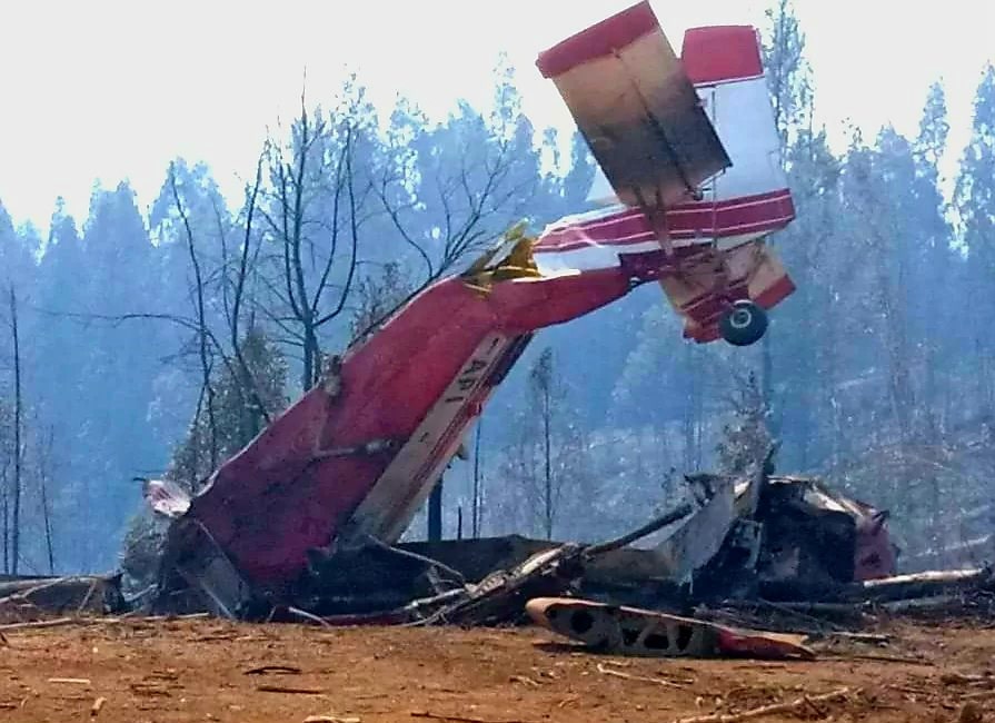 AVIONETA QUE COMBATÍA INCENDIOS FORESTALES CAPOTÓ EN HUALQUI